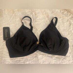 City Chic Black Swim Bikini Top